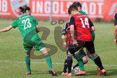 Regionaliga Bayern - FC Ingolstadt II - FC Augsburg II - Fenninger Christof #14 rot Ingolstadt - Wurm Patrick #23 grün Augsburg - Foto: Jürgen Meyer