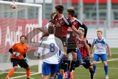U19 - A-Junioren -FC Ingolstadt 04 - FSV Erlangen - Bruck - Blomeyer Tobias köpft zum 1:0 Führungstreffer ein - Foto: Jürgen Meyer