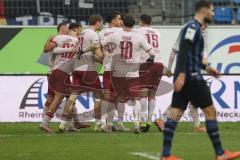 3. Liga - Saison 2025/26 - Waldhof Mannheim  -  FC Ingolstadt 04 - Der 1:2 Führungstreffer durch Ognjen Drakulic (Nr.30 - FC Ingolstadt 04) - jubel - XXXXX - Foto: Meyer Jürgen