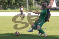 Landesliga - Saison 2024/25 - SV Manching - TSV Schwabmünchen - Rainer Meisinger (Nr.8 - SV Manching) - Uhde Tim #8 schwarz Schwabmünchen
 - Foto: Meyer Jürgen