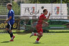 Kreisliga - Saison 2025/26- TSV Kösching - FC Mindelstetten - Der 1:0 Führungstreffer durch Sebastian Schneeberger rot Kösching - jubel - Foto: Meyer Jürgen