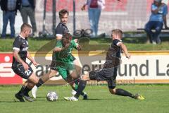 Landesliga - Saison 2024/25 - SV Manching - TSV Schwabmünchen - Johannes Dexl (Nr.13 - SV Manching) - Aschner Maximilian #23 schwarz Schwabmünchen
 - Foto: Meyer Jürgen