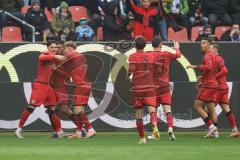 3. Liga; FC Ingolstadt 04 - TSV 1860 München; Tor Jubel Treffer 1:0 Dennis Kaygin (10, FCI) Ognjen Drakulic (30, FCI) Yann Sturm (7, FCI) Max Plath (14 FCI) Max Besuschkow (17, FCI) Marcel Costly (22, FCI) Mattis Hoppe (2, FCI)