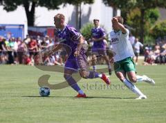 Testspiel - Saison 2026/27 - VFB Eichstätt - FC Ingolstadt 04 - Lars Lokotsch (Nr.13 - FCI) - Jonathan Grimm (Nr.39 - VFB Eichstätt) - Foto: Meyer Jürgen