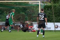 Bezirksliga - Saison 2023/2024 - SV Manching  - SV Sulzemoos - Der 0:1 Führungstreffer durch Heiß Sebastian schwarz Sulzemoos - Obermeier Thomas Torwart Manching - jubel - Foto: Meyer Jürgen