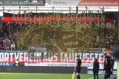 3. Liga - Saison 2025/26 - SV Wehen/Wiesbaden - FC Ingolstadt 04  -  mitgereiste Fans - Banner - choreo - XXXXX - Foto: Meyer Jürgen