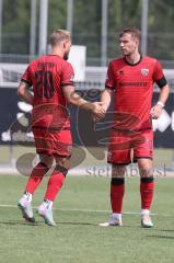 * Testspiel - Saison 2025/26 - FC Ingolstadt 04 - SpVgg Bayreuth - Yannick  Deichmann (Nr.20 - FC Ingolstadt 04) mit einem Tor - jubel - Max Besuschkow (Nr.17 - FC Ingolstadt 04) -  Foto: Meyer Jürgen
