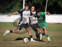 Freundschaftsspiel - Saison 2026/27 - TSV Ober/.Unterhaunstadt - FC Gerolfing  - Leonit Ismajli (Nr.19 - FC Gerolfing) - Enis Kuqanaj grau Ober./Unterh.stadt  - Foto: Meyer Jürgen