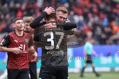 3. Liga; FC Ingolstadt 04 - 
Rot-Weiss Essen; Jannik Mause (7, FCI) schießt zum 1:0 Tor Jubel Treffer Benjamin Kanuric (8, FCI) 
Felix Keidel (43, FCI) Pascal Testroet (37, FCI) Moritz Seiffert (23, FCI)