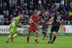Toto Pokal; FC Sportfreunde Schwaig - FC Ingolstadt 04; Emre Gül (5, FCI) Torchance verpasst; 22 Fabio Groß, Torwart Maximilian Huber