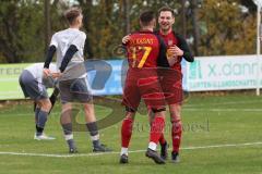 2023_11_5 - SV Kasing - TV Münchsmünster - Kreisliga - Saison 2023/24 -  Der 1:0 Führungstreffer durch - Martin Oblinger rot Kasing - jubel -  Foto: Meyer Jürgen