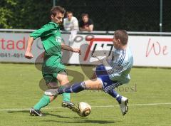 FC Gerolfing - TSV 1880 Wasserburg 5:2 - Tobias Hofmeister umgeht den Torwart Dominik Süßmeiser und erzielt den Ausgleich 1:1
