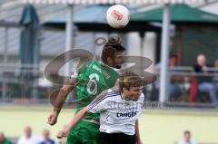 Landesliga - SV Manching - FC Gerolfing  - Dmitrovic Aleksander (grün Manching) Schneider Steffen (weiß FC Gerolfing) - Foto: Jürgen Meyer