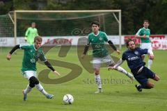 Landesliga Südost 2015/2016 - SV Manching - TuS Holzkirchen - links Wolfgang Sappl (TuS) und rechts wird Nico Ziegler (SV) gefoult, Angriff Zweikampf