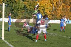 Liga Pokal Kreisliga  - TSV Ober/Unterhaunstadt - SV Kasing - Daniel Mula Torwart Ober/Unterhaunstadt greift am Ball vorbei nach einem Eckball - Dominik Wachter #19 weiss Kasing - Michael Kloiber #5 blau Ober/Unterhaunstadt -  Foto: Jürgen Meyer