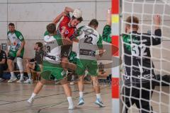 Handball - Bezirksliga - Saison 2026/27 - HC Donau/Paar - TSV Gaimersheim - Schlicht Ulf rot HC Donau/Paar - Oppel Luis #13 Gaimersheim -  Duda Volodymyr #22 Gaimersheim - Pinschmidt Florian TW Gaimersheim - Foto: Meyer Jürgen