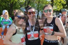 Halbmarathon 2026 - Halbmarathon 2026  - Cornelia Griesche #1 MTV Ingolstadt - 1. Siegerin im Zieleinlauf - Lisa Basener #7 MTV Ingolstadt - 2. Siegerin - Liepold Kristin #13 SC Delphin - 3. Siegerin - Foto: Meyer Jürgen