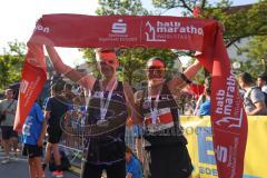 Halbmarathon 2026 - Halbmarathon 2026  - Cornelia Griesche #1 MTV Ingolstadt - 1. Siegerin im Zieleinlauf - Chris Göltl #3 - 1. Sieger der Männer - MTV Ingolstadt - Foto: Meyer Jürgen