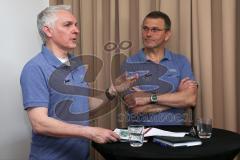 Halbmarathon Ingolstadt 2015 - Pressekonferenz - Organisatoren Roland Balzer und rechts Roland Muck