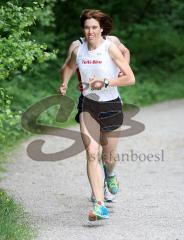 1.Ingolstädter Swin & Run am Wonnemar von der Triathlon Abteilungg des ESV Ingolstadt - Die Siegerin bei den Frauen Birgit Nixdorf