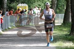 Triathlon Ingolstadt 2015 - Baggersee - Olympische Distanz, Laufen, Zweiter Platz Sebastian Mahr