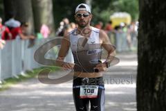 Triathlon Ingolstadt 2015 - Baggersee - Olympische Distanz, Laufen, Zweiter Platz Sebastian Mahr