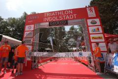 Triathlon Ingolstadt 2015 - Baggersee - Olympische Distanz, Ziel Einlauf, Emotion,