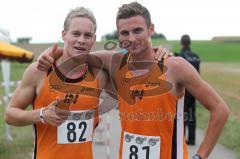 Laufcup 2012 - Hellerberglauf Buxheim - Sieger Bastian Glockshuber rechts 81 und Zweiter Julian Sterner 82