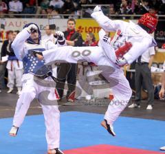 Taekwondo DM 2011 - Saturna Arena - blau Thomas Gebel (2.Platz), rot Patrick Rubenbauer