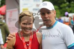 Triathlon Ingolstadt 2012 - Siegerin Mitteldistanz Frauen Rebekka Eßmüller mit Partner Jan Jan Raphael