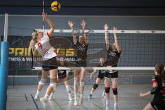 Bayernliga - Volleyball Frauen - Saison 2026/27 - MTV Ingolstadt - Niederviehbach  - Huck Courtney schwarz MTV Ing links - Geelink - Bongert Lisa schwarz MTV Ing rechts - Foto: Meyer Jürgen