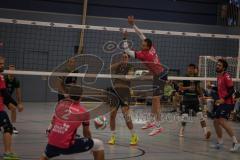 Volleyball - Saison 2026/27 - Donauholz Volleys Ingolstadt - SC Freising - Holcik Michal schwarz Donauholz Volleys #12 - Winter Maximilian pink Freising #10 -  Foto: Meyer Jürgen