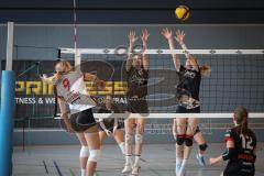 Bayernliga - Volleyball Frauen - Saison 2026/27 - MTV Ingolstadt - Niederviehbach  - Huck Courtney schwarz MTV Ing links - Geelink - Bongert Lisa schwarz MTV Ing rechts - Foto: Meyer Jürgen