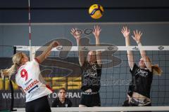 Bayernliga - Volleyball Frauen - Saison 2026/27 - MTV Ingolstadt - Niederviehbach  - Huck Courtney schwarz MTV Ing links - Geelink - Bongert Lisa schwarz MTV Ing rechts - Foto: Meyer Jürgen