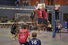 Volleyball - Saison 2026/27 - Donauholz Volleys Ingolstadt - SC Freising - Schark Florentin schwarz Donauholz Volleys #16 Winter Maximilian pink Freising #10 - Weilnhammer Lukas pink Freising #9 -  Foto: Meyer Jürgen